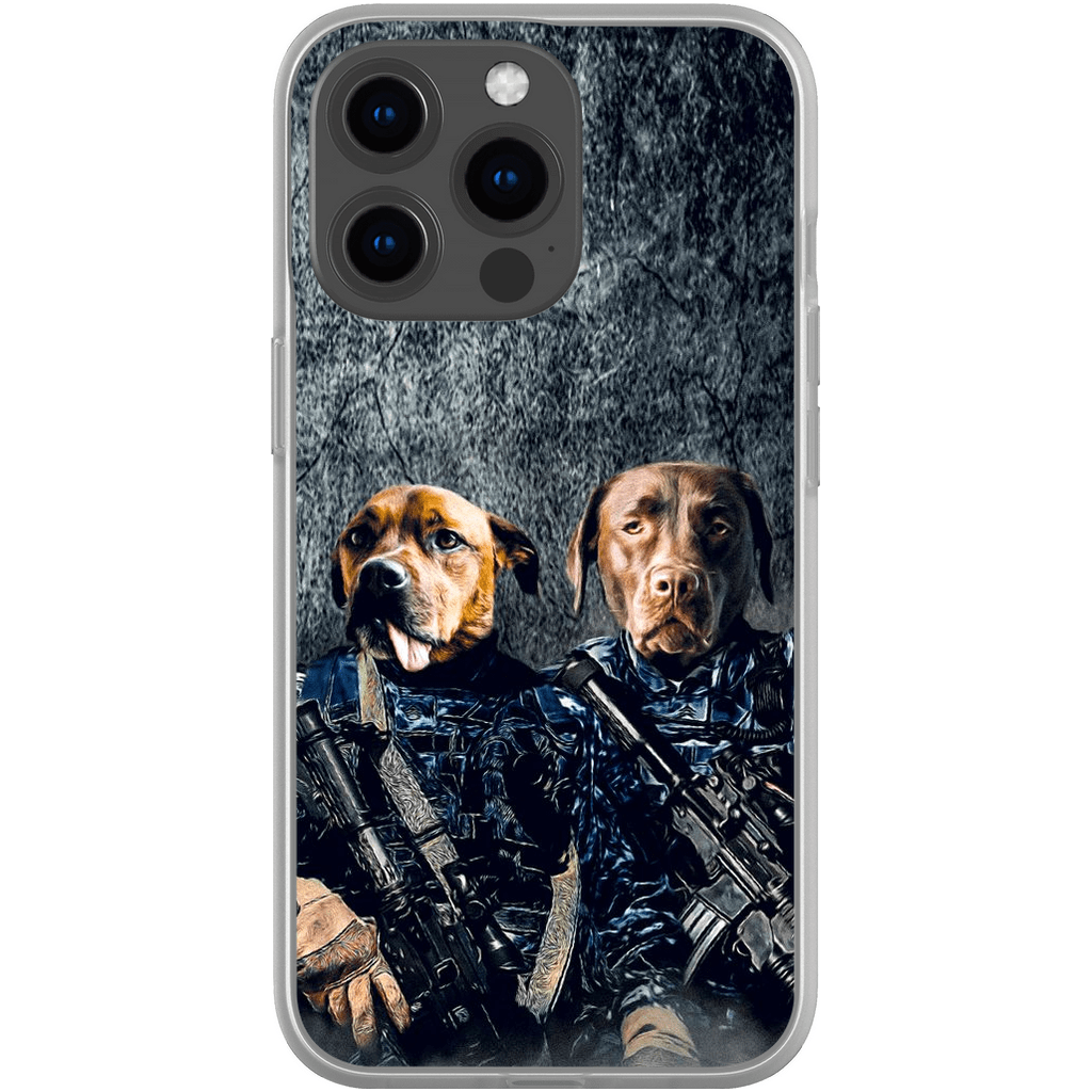 Funda personalizada para teléfono con 2 mascotas &#39;The Navy Veterans&#39;