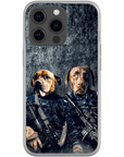 Funda personalizada para teléfono con 2 mascotas 'The Navy Veterans'