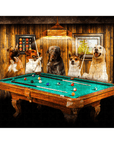 Rompecabezas personalizado de 5 mascotas 'The Pool Players'