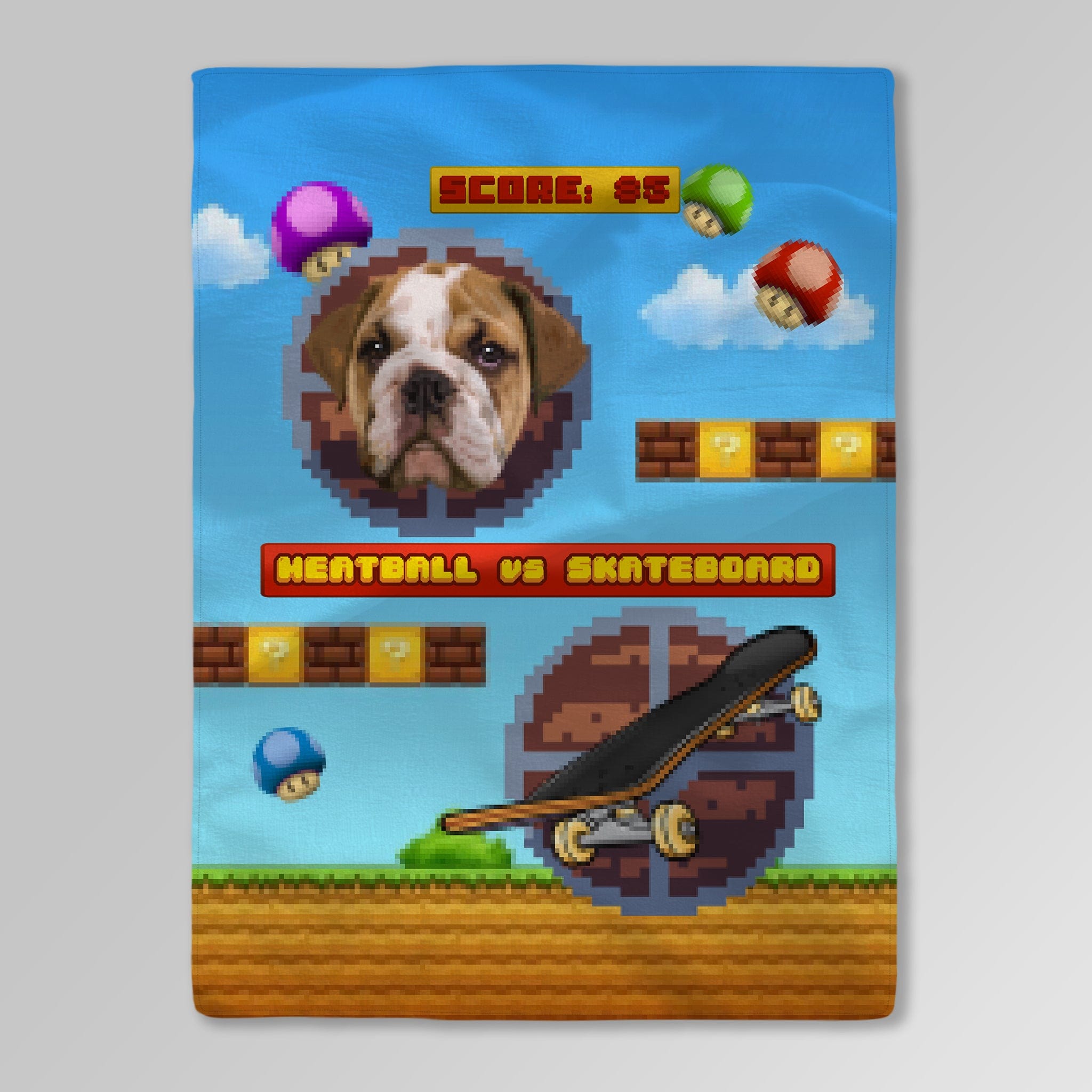 Mantita Para Mascotas Personalizada Videojuego Retro 