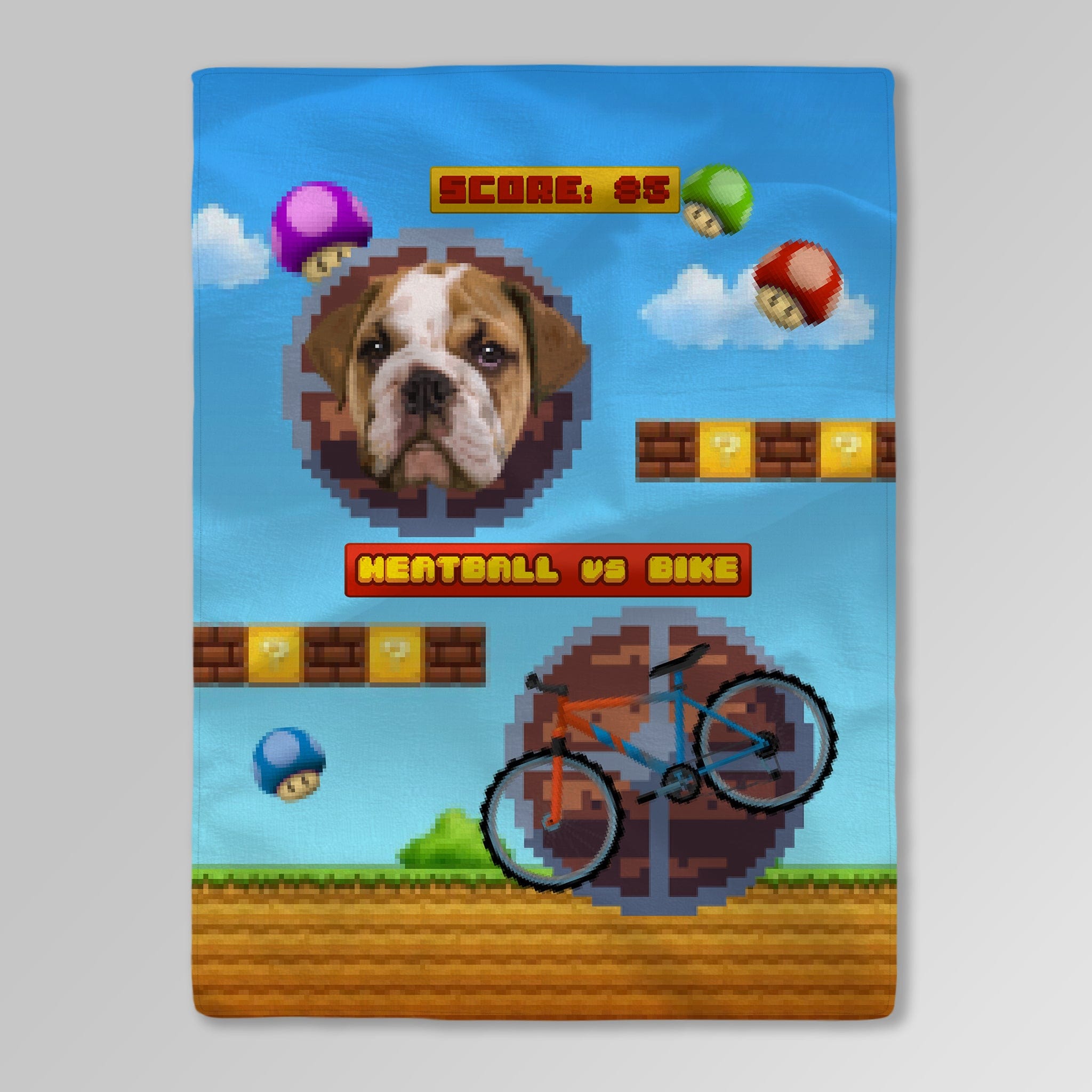 Mantita Para Mascotas Personalizada Videojuego Retro 