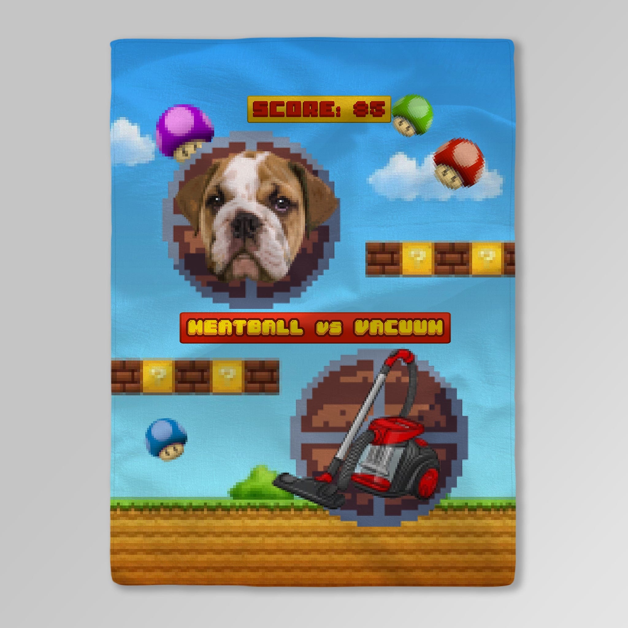 Mantita Para Mascotas Personalizada Videojuego Retro 