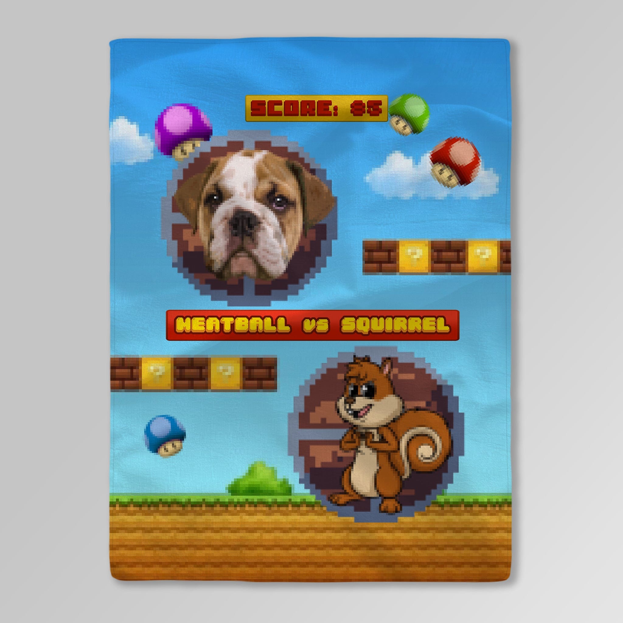 Mantita Para Mascotas Personalizada Videojuego Retro 