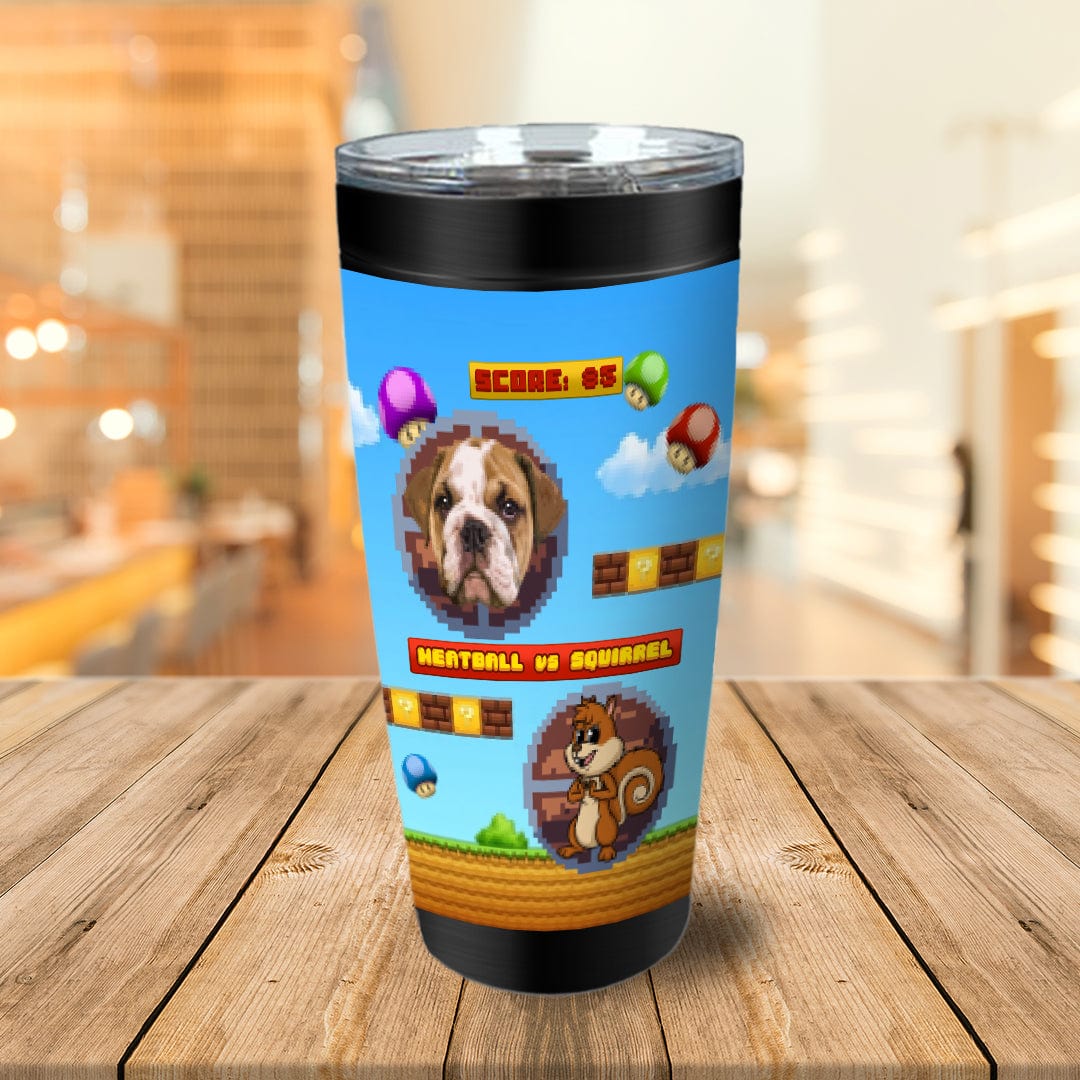 Vaso de mascota personalizado de videojuego retro