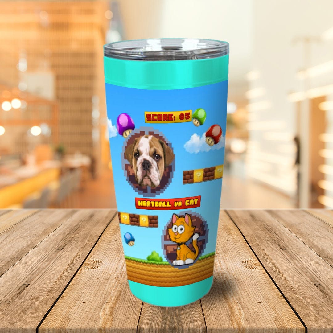 Vaso de mascota personalizado de videojuego retro