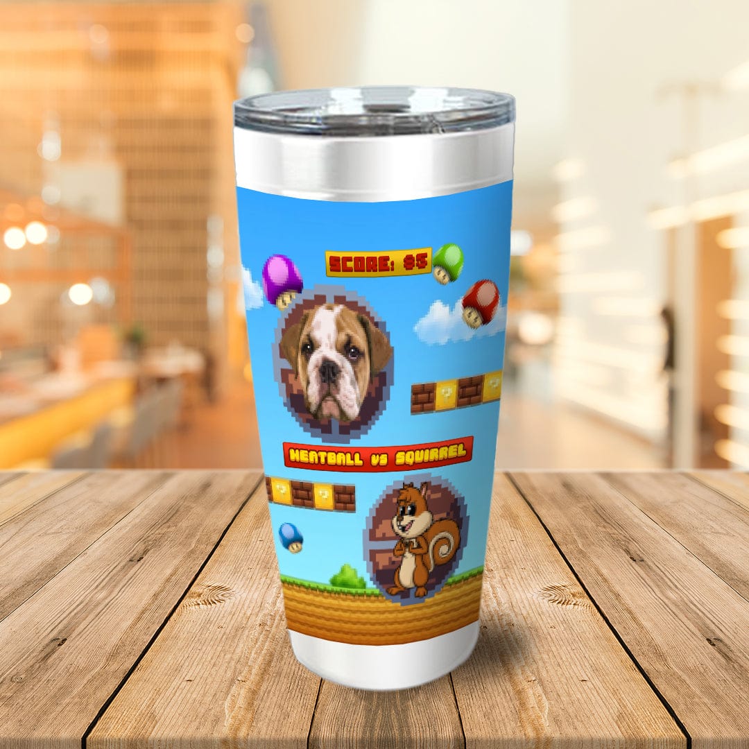 Vaso de mascota personalizado de videojuego retro