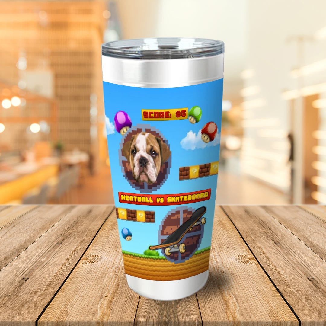 Vaso de mascota personalizado de videojuego retro