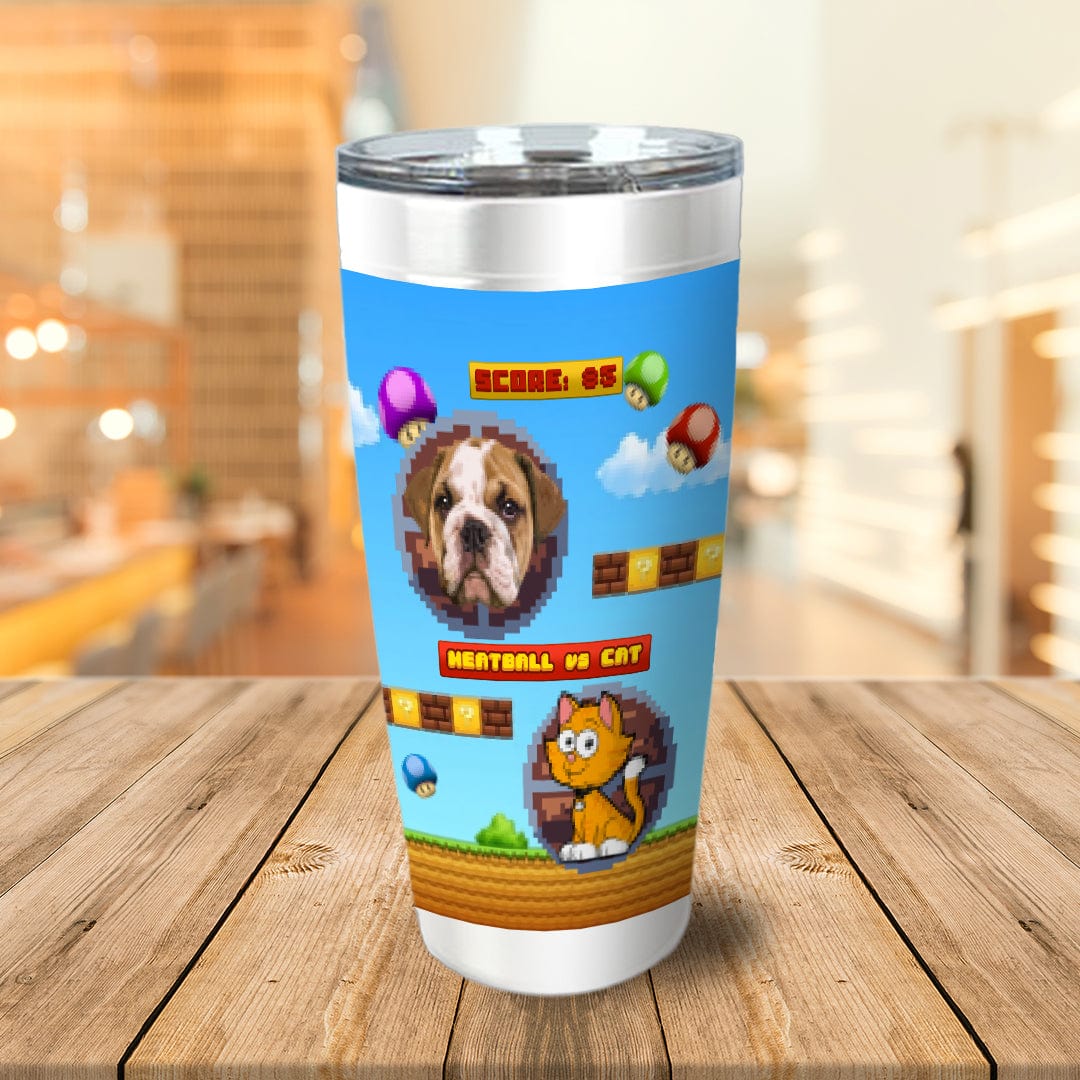 Vaso de mascota personalizado de videojuego retro