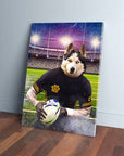 Lienzo personalizado para mascotas 'El jugador de rugby'