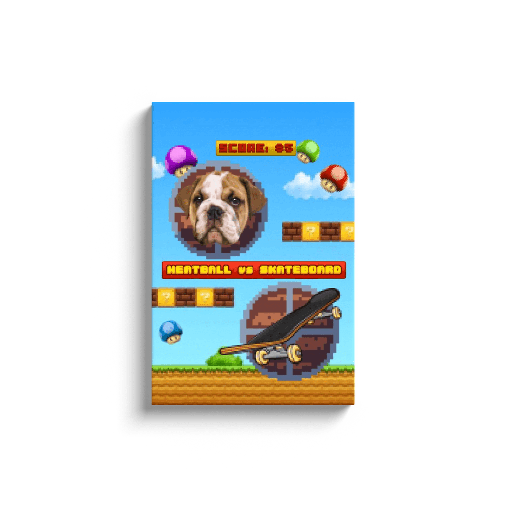 Cuadro para mascotas personalizado videojuego retro