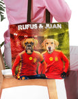 Bolsa Tote Personalizada para 2 Mascotas 'Spain Doggos Soccer'