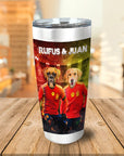 Vaso para 2 mascotas personalizado 'Spain Doggos Soccer'