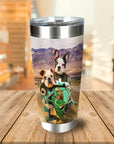 Vaso personalizado para 2 mascotas 'Kawadawgi Riders'