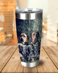 Vaso personalizado para 2 mascotas 'The Army Veterans'