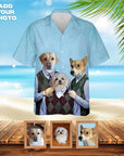 Camisa hawaiana personalizada (Step Doggos: 1 - 4 mascotas)