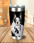 Personalized stainless steel tumbler with a French Bulldog pet portrait as a Stormtrooper.
