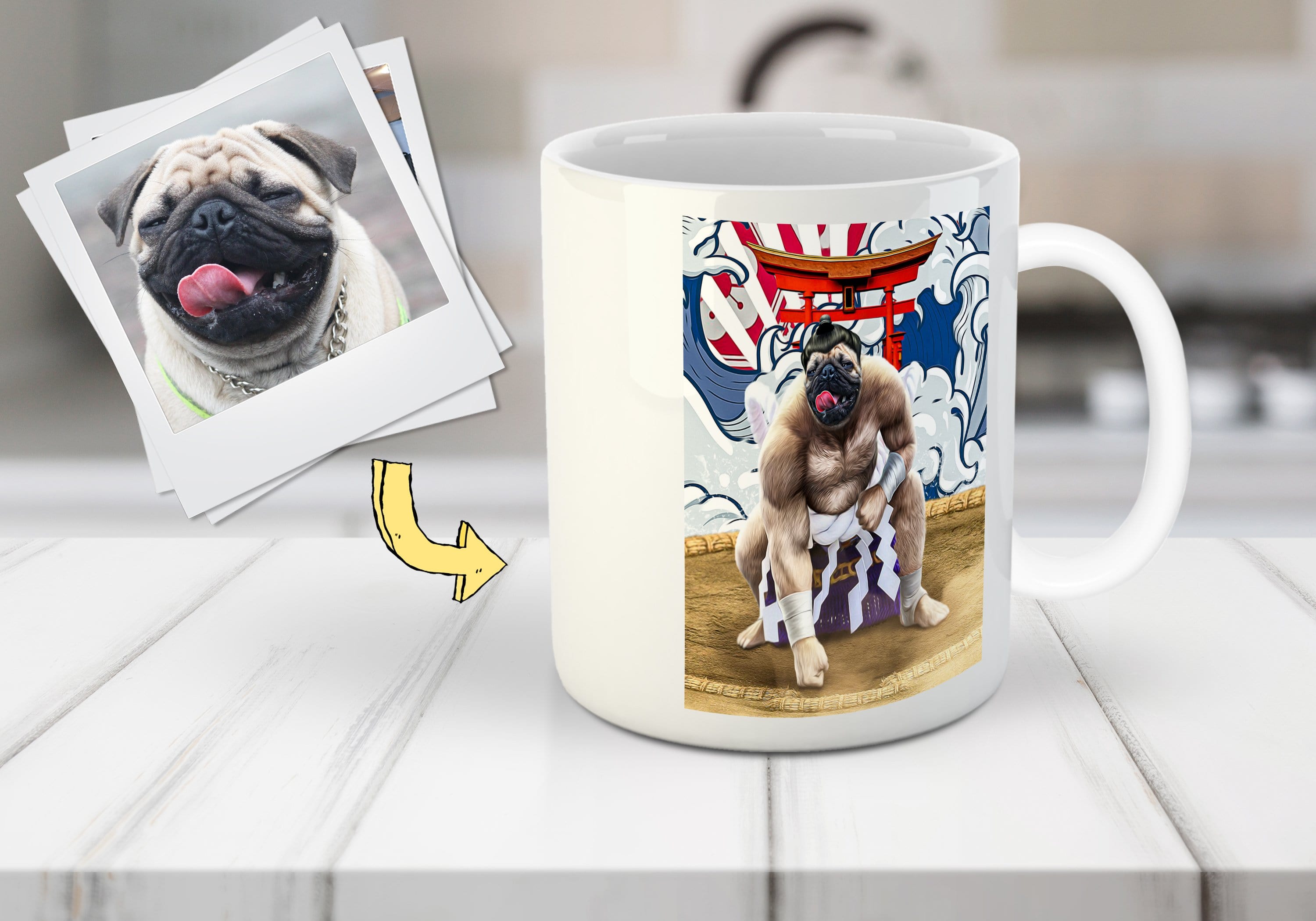 Taza personalizada para mascota &#39;El luchador de sumo&#39;