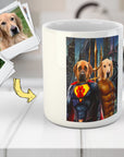 Taza personalizada para 2 mascotas 'Superdog &amp; Aquadog'