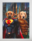 Póster personalizado para 2 mascotas 'Superdog y Aquadog'