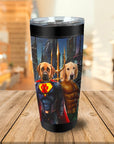 Vaso personalizado para 2 mascotas 'Superdog &amp; Aquadog'