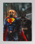 Manta personalizada para 2 mascotas 'Superdog &amp; Batdog'