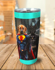 Vaso personalizado para 2 mascotas 'Superdog &amp; Batdog'