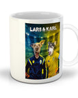 Taza personalizada para 2 mascotas 'Suecia Doggos Euro Football'