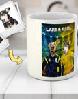 Taza personalizada para 2 mascotas 'Suecia Doggos Euro Football'