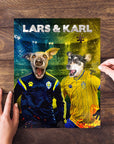 Puzzle personalizado para 2 mascotas 'Sweden Doggos Euro Football'