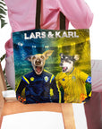 Bolsa de tela personalizada para 2 mascotas 'Sweden Doggos Euro Football'