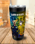 Vaso personalizado para 2 mascotas 'Suecia Doggos Euro Football'