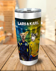 Vaso personalizado para 2 mascotas 'Suecia Doggos Euro Football'