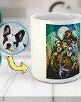 Taza personalizada con 3 mascotas 'Teenage Mutant Ninja Doggos'