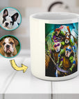 Taza personalizada para 4 mascotas 'Teenage Mutant Ninja Doggos'