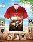 Camisa Hawaiana Personalizada (Los Jugadores de Poker: 1-7 Mascotas)