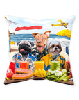 Cojín personalizado para 3 mascotas 'The Beach Dogs'