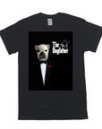 Black Gildan t-shirt with a bulldog in a tuxedo and "The Dogfather" text.