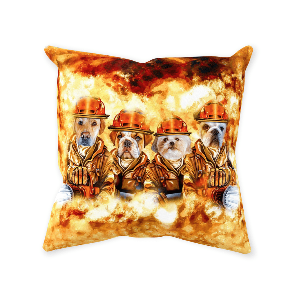 Cojín personalizado para 4 mascotas 'Los Bomberos'