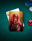 Personalized pet playing cards featuring a dog in a 'Persian Princess' renaissance portrait style.