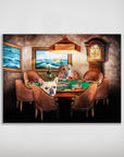 Personalized 'The Poker Players' poster featuring three pets as poker players at a table.