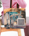 Personalized tote bag with four pet portraits in a truck, "The Truckers" design.