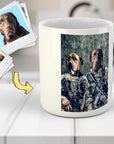 Taza personalizada para 2 mascotas 'The Army Veterans'