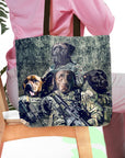 Bolsa de mano personalizada para 4 mascotas 'The Army Veterans'