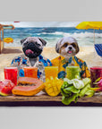 Manta personalizada para 2 mascotas 'The Beach Dogs' 