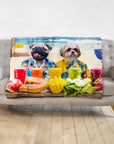 Manta personalizada para 2 mascotas 'The Beach Dogs' 