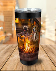 Vaso personalizado para 2 mascotas 'The Campers'