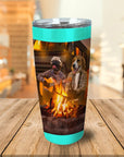 Vaso personalizado para 2 mascotas 'The Campers'