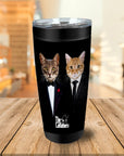 Vaso personalizado para 2 mascotas 'The Catfathers'