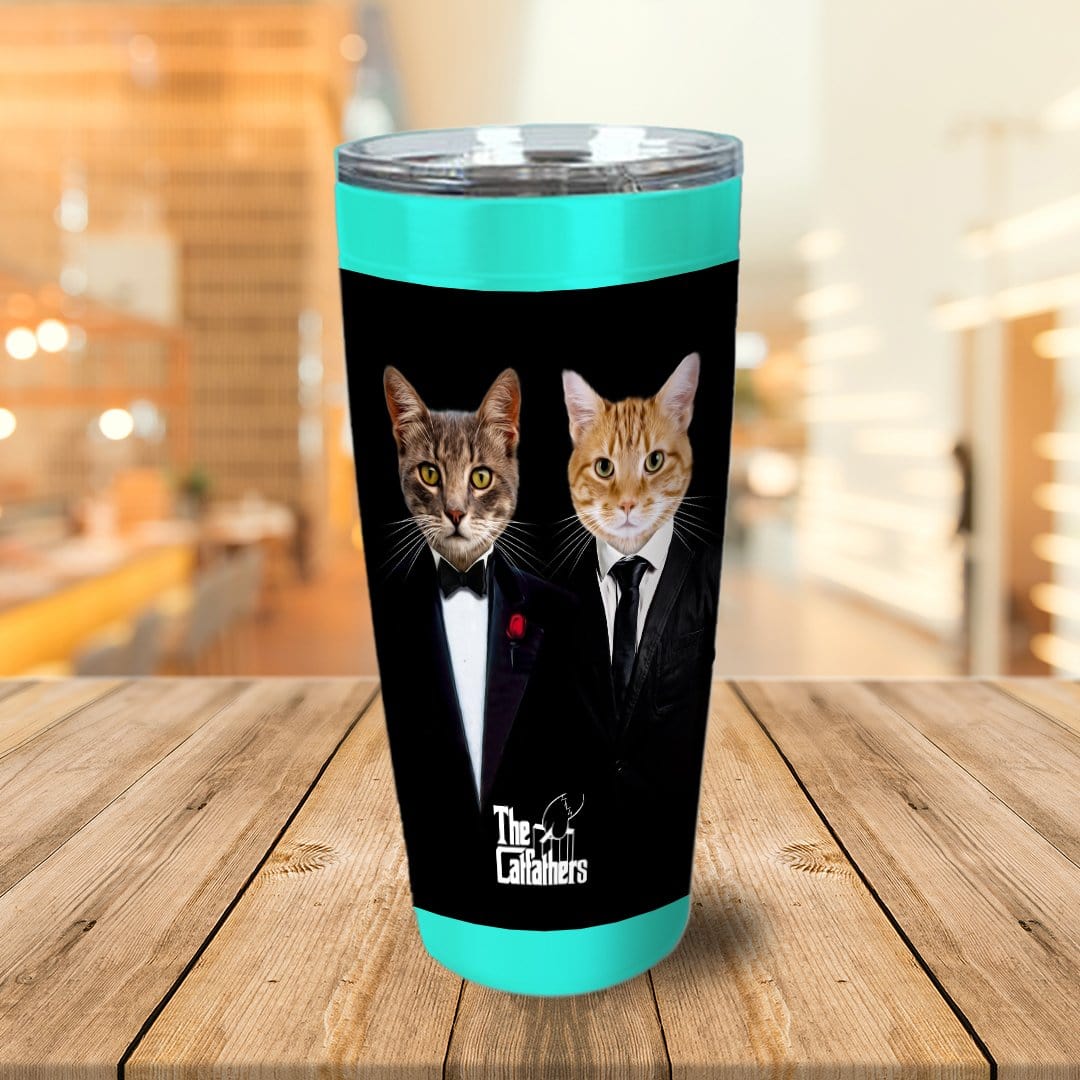 Vaso personalizado para 2 mascotas &#39;The Catfathers&#39;