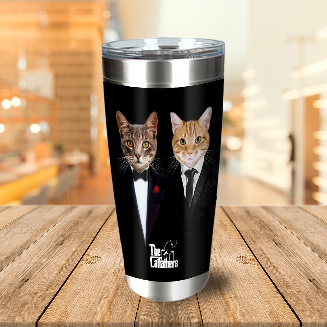 Vaso personalizado para 2 mascotas &#39;The Catfathers&#39;